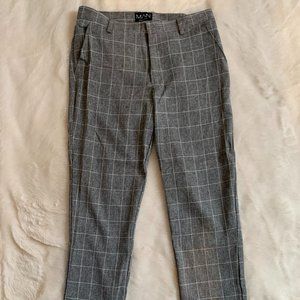 Mens Plaid Pants (Grey)